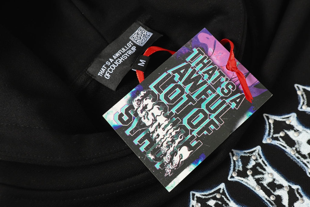 THAT'S A AWFUL LOT OF COUGH SYRUP Star Skull Graphic Hoodie ¡ª hang_tag