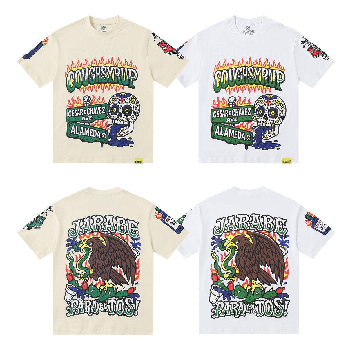 THAT'S A AWFUL LOT OF COUGH SYRUP Front & Back Graphic Short-Sleeve T-Shirt ¡ª comparison