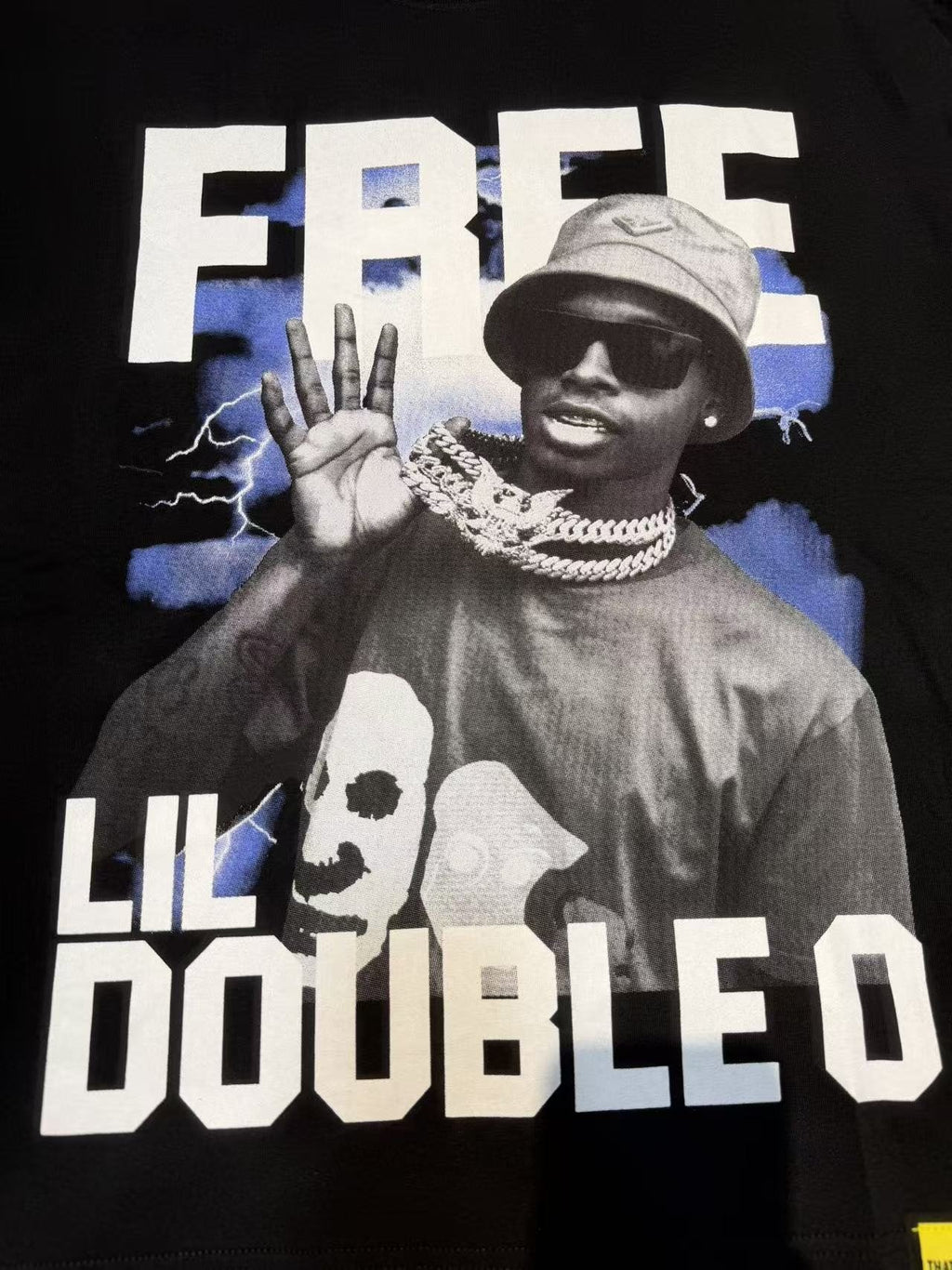 THAT'S A AWFUL LOT OF COUGH SYRUP White & Blue Graphic T-Shirt ¡ª detail