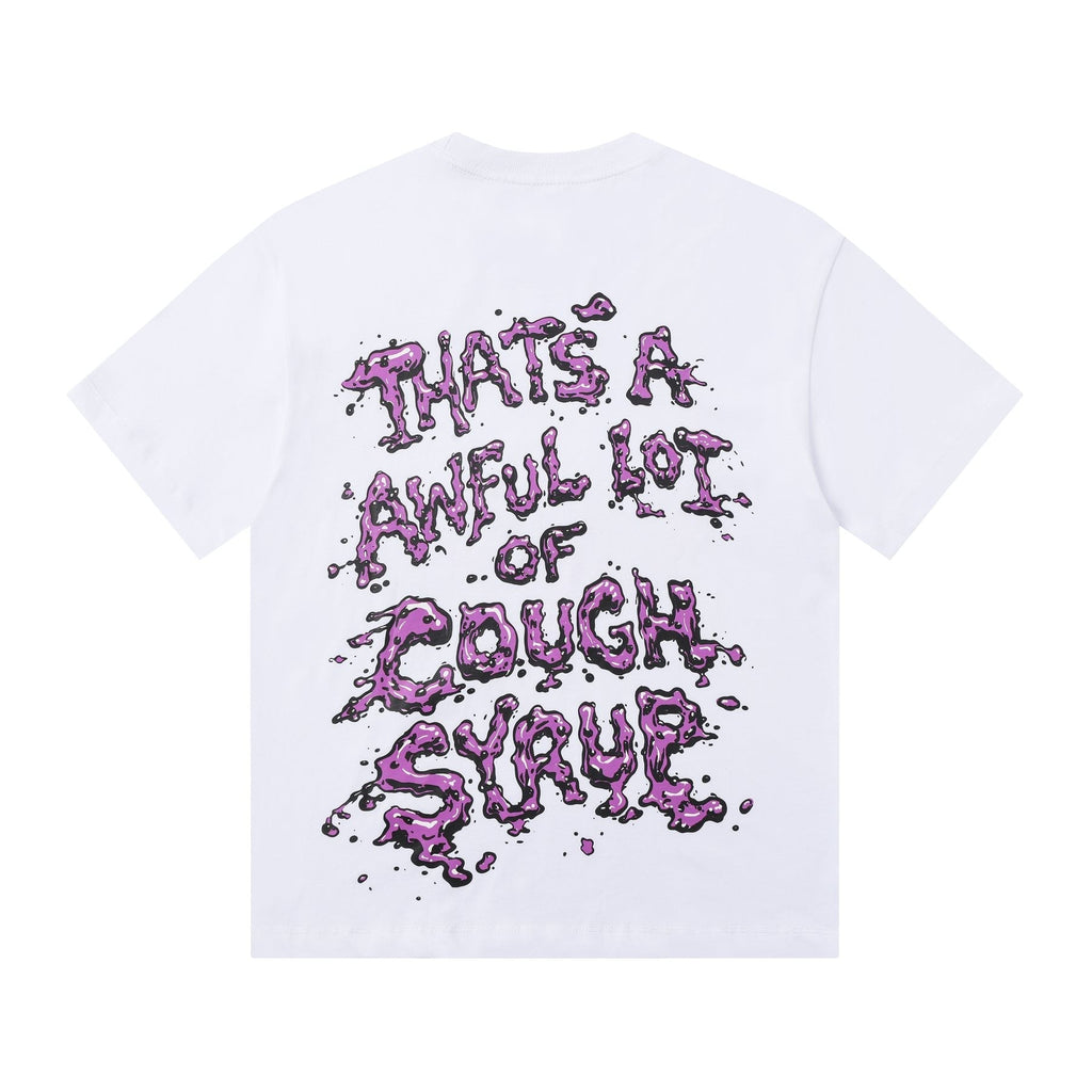 THAT'S A AWFUL LOT OF COUGH SYRUP Purple Front and Back Graphic T-Shirt ¡ª back